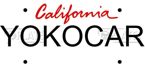 YOKOCAR California License Plate