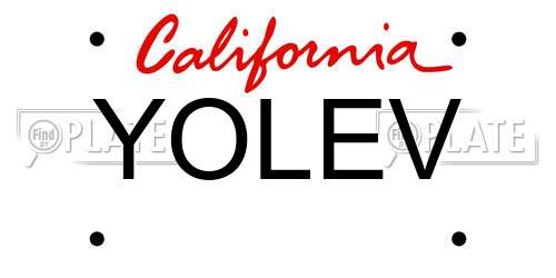 YOLEV California License Plate