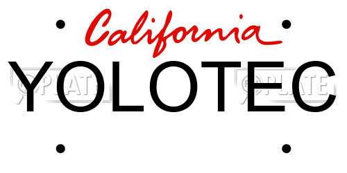 YOLOTEC California License Plate
