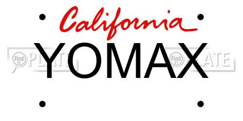 YOMAX California License Plate