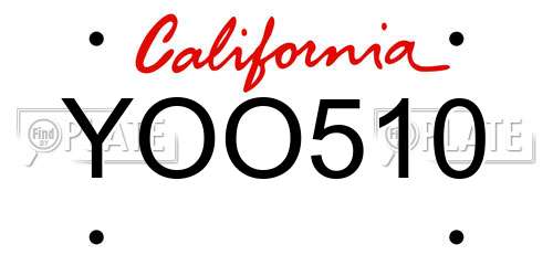 YOO510 California License Plate