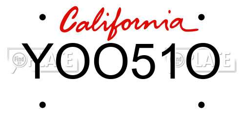 YOO51O California License Plate