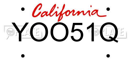 YOO51Q California License Plate