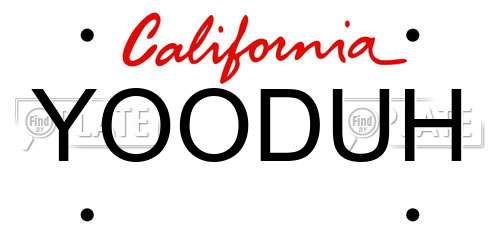 YOODUH California License Plate