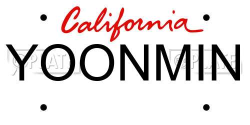 YOONMIN California License Plate