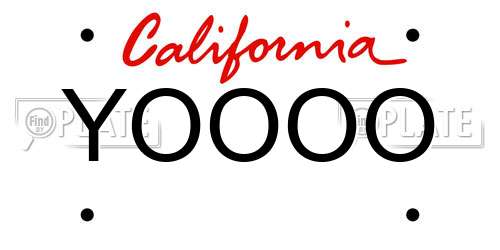 YOOOO California License Plate