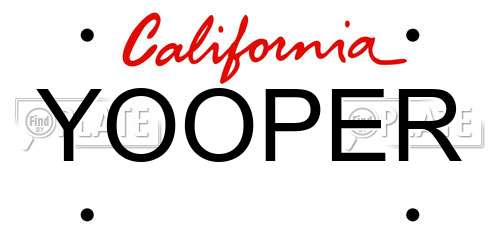 YOOPER California License Plate