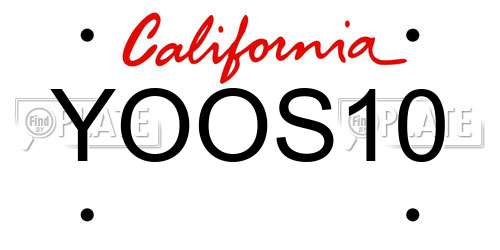 YOOS10 California License Plate