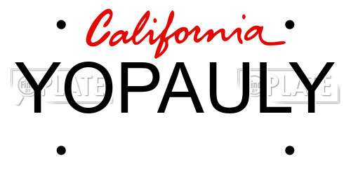 YOPAULY California License Plate