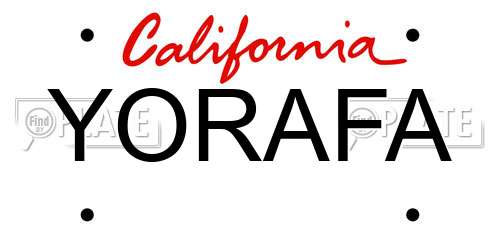 YORAFA California License Plate
