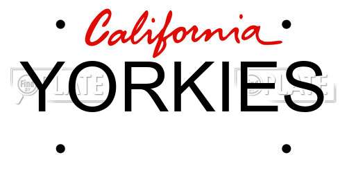 YORKIES California License Plate