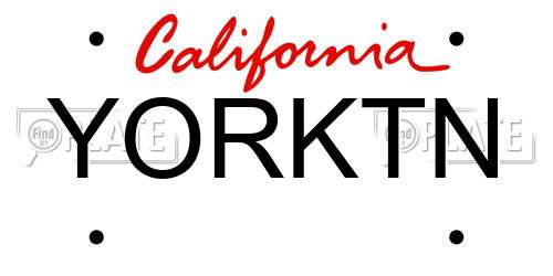 YORKTN California License Plate