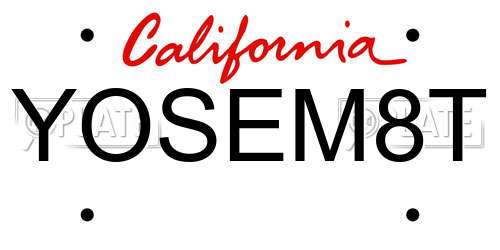 YOSEM8T California License Plate