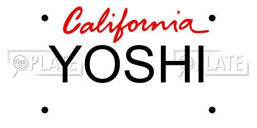 YOSHI California License Plate