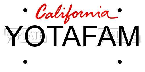 YOTAFAM California License Plate