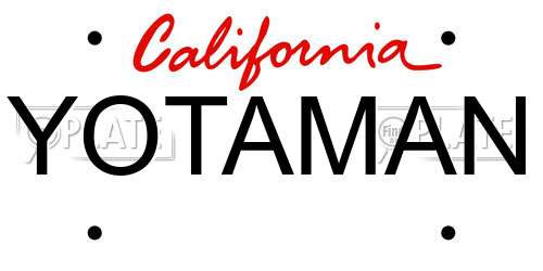 YOTAMAN California License Plate