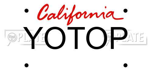 YOTOP California License Plate