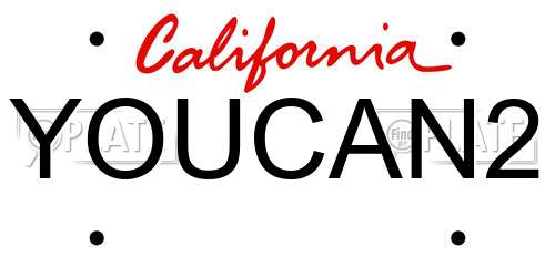 YOUCAN2 California License Plate
