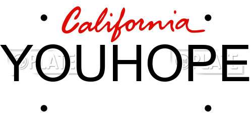 YOUHOPE California License Plate
