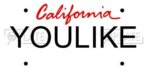 YOULIKE California License Plate
