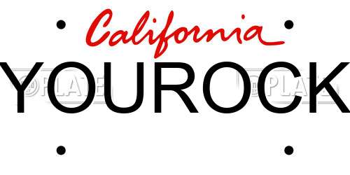 YOUROCK California License Plate