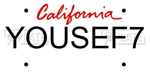 YOUSEF7 California License Plate