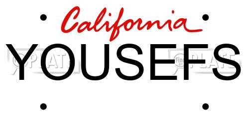 YOUSEFS California License Plate