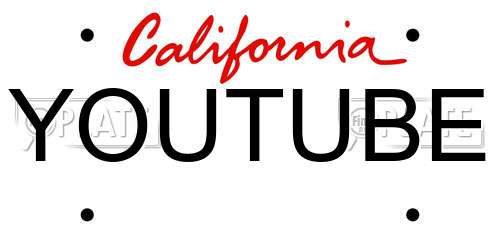 YOUTUBE California License Plate