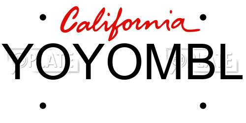 YOYOMBL California License Plate