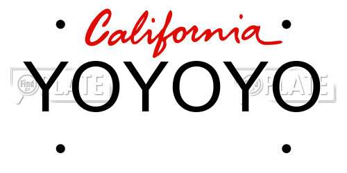 YOYOYO California License Plate