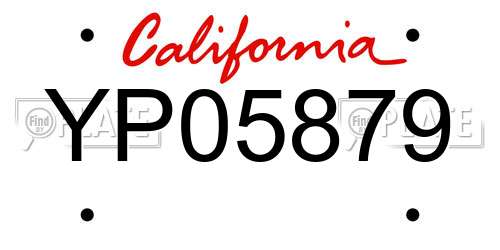 YP05879 California License Plate