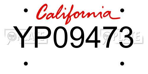 YP09473 California License Plate