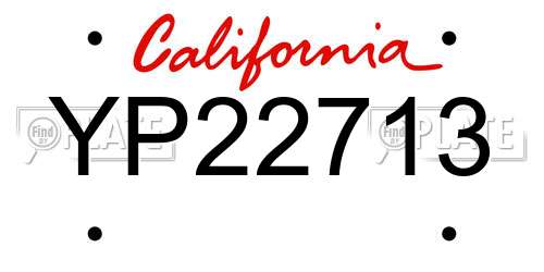 YP22713 California License Plate