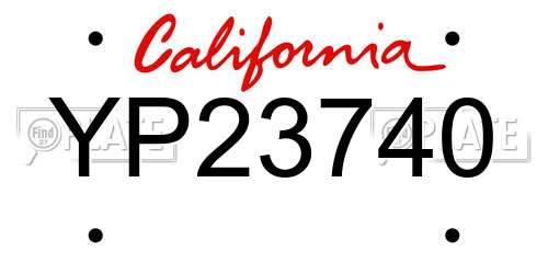 YP23740 California License Plate