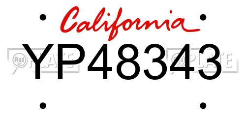YP48343 California License Plate