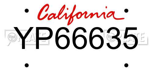 YP66635 California License Plate