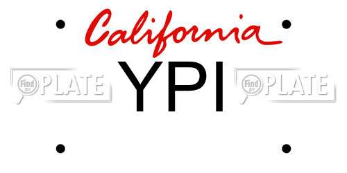 YPI California License Plate