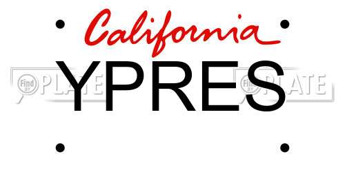 YPRES California License Plate