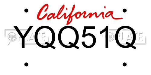 YQQ51Q California License Plate