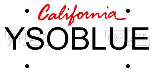 YSOBLUE California License Plate