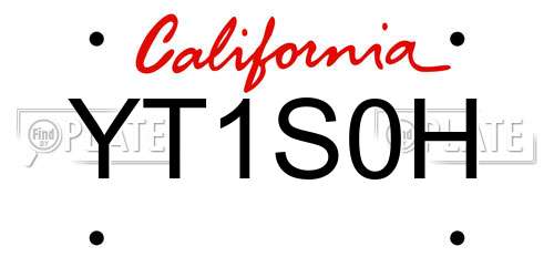 YT1S0H California License Plate