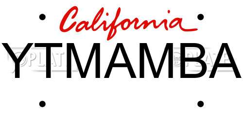 YTMAMBA California License Plate