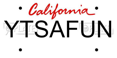 YTSAFUN California License Plate