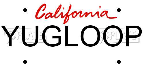 YUGLOOP California License Plate