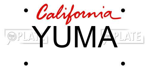 YUMA California License Plate