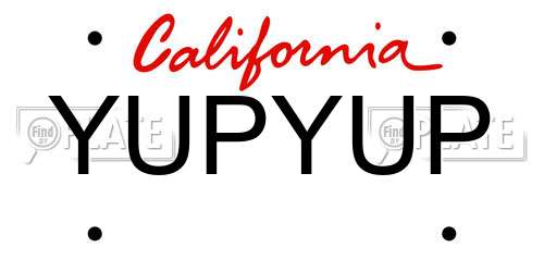 YUPYUP California License Plate