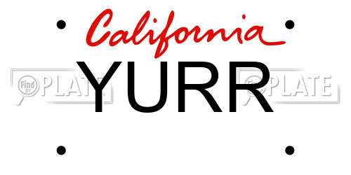 YURR California License Plate