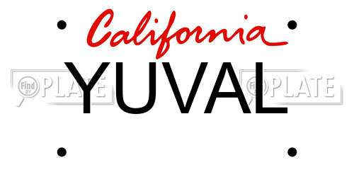 YUVAL California License Plate