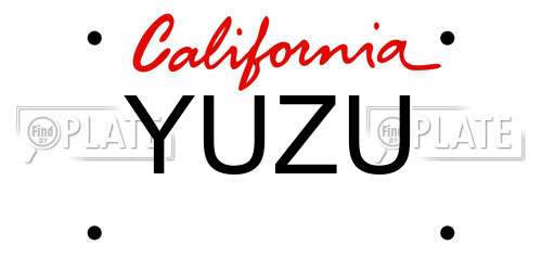 YUZU California License Plate