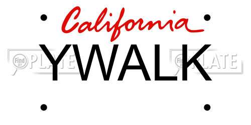 YWALK California License Plate